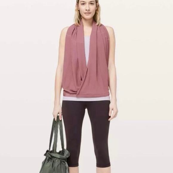 NWOT Lululemon Vinyasa Snap Scarf Mauve Pink Textured Crinkle Spanish Rose - Picture 2 of 7